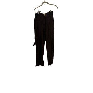 Soft Surroundings Linen Blend Black Pant Womens Size Small